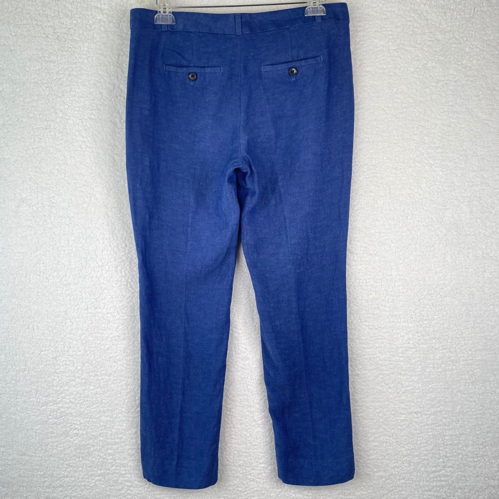Banana Republic Avery Blue Linen Blend Ankle Pants Womens 6 Cobalt Slim Career - Picture 4 of 12